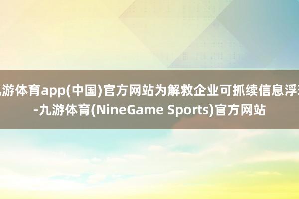 九游体育app(中国)官方网站为解救企业可抓续信息浮现-九游体育(NineGame Sports)官方网站