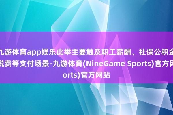 九游体育app娱乐此举主要触及职工薪酬、社保公积金及税费等支付场景-九游体育(NineGame Sports)官方网站