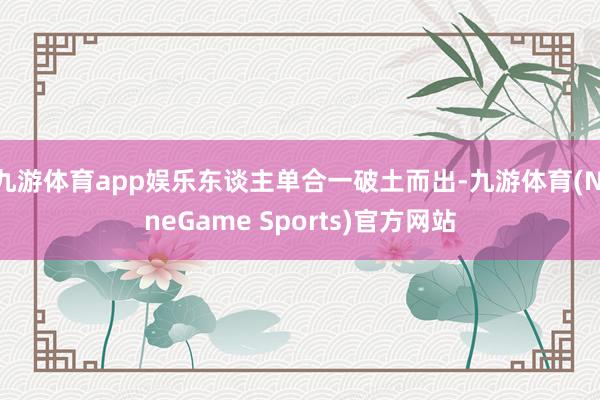 九游体育app娱乐东谈主单合一破土而出-九游体育(NineGame Sports)官方网站