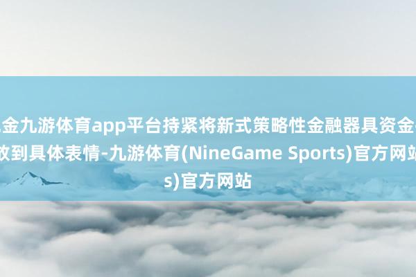 现金九游体育app平台持紧将新式策略性金融器具资金投放到具体表情-九游体育(NineGame Sports)官方网站